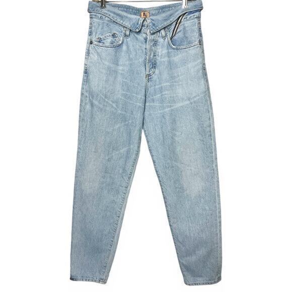 JEAN ATELIER Flip in the Sky High Rise‎ Straight Leg Jeans Size 28 Vintage Wash - Picture 2 of 16